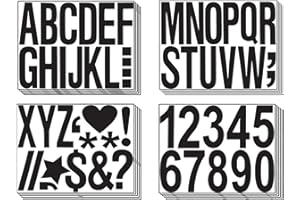 Mailfull 20 Hojas letras adhesivas y Numeros Negro Pegatinas Letras Adhesivas Grandes Alfabeto Pegatinas para Letreros Pósteres Ventanas Manualidades DIY