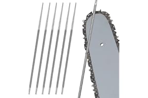 MUYAPAY Limes rondes, 6 pcs 5.2mm Limes d'affûtage pour tronçonneuse affute chaine tronconneuse,Pour Affûter les dents de Tronçonneuse pour Agrandir les Ouvertures rondes