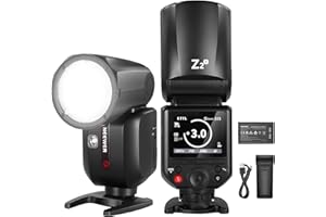 NEEWER Z2-C Flash Speedlite TTL Tête Ronde 2,4G Compatible avec Canon, Flash Speedlight HSS 1/8000s Nouvelle Interface Utilisateur, 2 Lampes Pilotes, Sélecteur TCM TTL/M,600 Flashs
