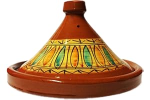 MARRAKESCH ORIENT & MEDITERRAN INTERIOR Tajine marocchina in Terracotta Gulnar Ø 30cm per 4-5 Persone | Piatto Tagine con Coperchio Fatto a Mano | Smaltata e priva di Materiali tossici per la Vostra Cucina Marocchino