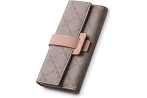 PAULO SERINI® Portafoglio Donna Large | Portamonete con 9 scomparti per carte di credito e tesserino per foto | Elegante borsa con tasca con cerniera a lampo | Morbida e 100% pelle vegana