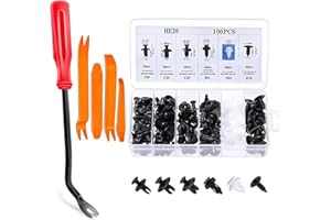MILIWAN Rivet Clips Plastique 105PCS Clips de Fixation de Voiture Clips de Garniture de Voiture avec Boîte De Rangement et Outil de Démontage pour Auto Voitures Panneaux Garnitures de portières