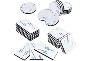 CDRPD 30 Pièces Double Face Extra Fort,Adhesif Double Face,Adhesif Puissant Double Face Ruban Mousse,Pastille Adhesive Double Face Imperméables,Adhesif Puissant Ruban Mousse,Carré+Ronde+Rectangulaire,Noir