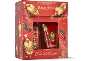 Bottega Verde - Cofanetto Regalo Scie di Magia, con Bagnodoccia 250 ml e Latte Corpo 150 ml, Fragranza di Cannella e Spezie Natalizie, Idea Regalo