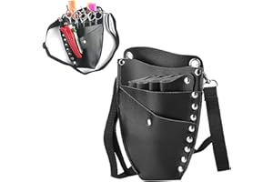 ‎SONEW Torba na Narzędzia Fryzjerskie, Nożyczki Grzebień do Włosów Przechowywanie Narzędzi Fryzjerskich Torba na Pas z Odpinanym Paskiem (czarna)