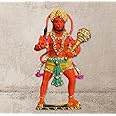 BEXCO Mini Hanuman Statue in metal - Bajrang Bali Hindu God of Strength Figurine 4" " Tall for Car dashboard puja room and gift