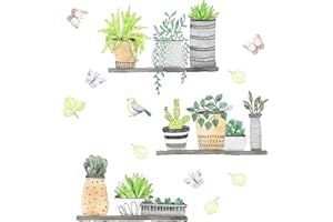 milaosk Verde Pianta in Adesivi da Parete Removibile Adesivi Murali Acquerello Arte Fai Da Te Decorazioni con Piante Decorazione Murale Soggiorno Camera da Letto Cucina (30 * 90CM)