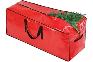 DELAESI Christmas Tree Storage Bag Fits 7.5FT Tall Xmas Trees Christmas Tree Bag with Durable Handles Zipper Easy to Store Christmas Tree Storage Box (122X38X50cm)