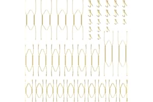 Hotop 20 Appendini per Piatti a Parete Invisibili 4/5/ 6/8/ 10 Pollici Appendipiatti da Esposizione Decorativi in Filo Metallico Portapiatti da Muro in Acciaio con 20 Ganci con Chiodi (Oro)