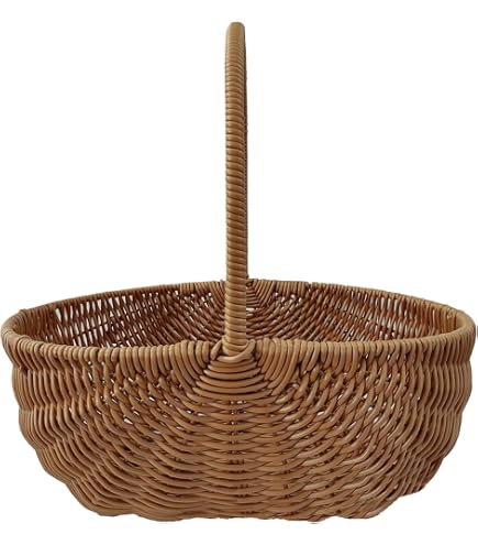 Panier En Osier Avec Poignée - Petit Panier Rangement Cuisine, Cadeau Ou Pique-Nique Style Naturel