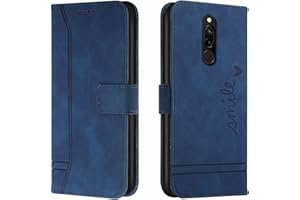 QIWEIQING Funda Compatible con Xiaomi Redmi 8A, Funda Libro Protectora con Carcasa de TPU, Soporte Plegable, Ranura para Tarjeta, Funda de Cuero PU para Xiaomi Redmi 8A Blue HX