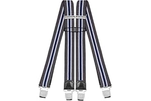 Decalen Bretelle da uomo con 4 forti clip X forma lunga, taglia unica adatta a tutti i diversi colori