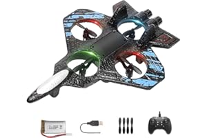 YEOOIYCW Avión telecontrolado, 2,4 GHz Avión RC con LED, Radiocontrolado para niños, planeador volador, juguete para niños, adulto, cumpleaños, Navidad, fiesta, regalo, fácil de pilotar para niños