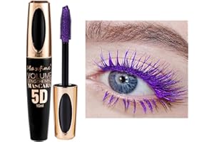 HISUNBEN Blue tusz do rzęs, wodoodporny, 10 ml, wodoodporny, trwały tusz do rzęs, przedłużacz do rzęs, na Boże Narodzenie, Halloween, imprezy, wesele, białe pudełko (czarna tubka – fioletowy)