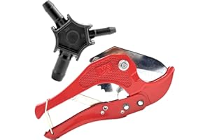 ANBOO Premium Werkzeugset für Verbundrohr, Rohrschneider für PVC Kunststoff & Mehrschichtverbundrohr bis 42mm + Kalibrierer 16 20 25 mm (Schwarz)