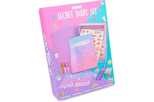 abeec Purple Secret Diary Set For Girls – Lockable Glitter Notebook With Gel Pens, Felt Tips, Glitter Glue, Stickers & Gems For Creative Journaling