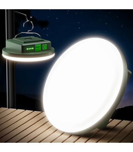 Lampada Campeggio LED Wigearss 1000 Lumen – 6 Modalità Luce, Batteria 4000 MAh, Power Bank Wireless Qi, IPX4 Impermeabile, Staffa 180° E Magneti Per Tenda E Esterno