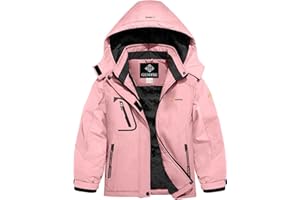 GEMYSE Chaqueta de Esquí Impermeable de Montaña para Niñas Abrigo de Invierno de Lana Antiviento con Capucha
