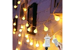 Augone 15M/49ft 120 LED Fairy Lights Plug in Powered, 8 Modes Christmas Lights Outdoor/Indoor, Garden Lights for Patio, Gazebo, Bedroom, Party Decorations (Warm White, 120LED)