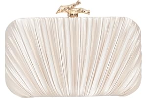 XINGSHUNFU Damen Clutch Geldbörse Abendtasche Crossbody Schulter Plissee Clutch Tasche für Hochzeit, Party, Abschlussball mit abnehmbarer Kette