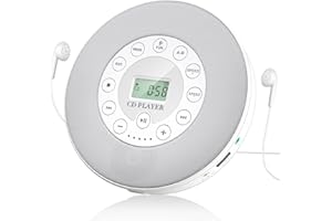 Tragbarer CD Spieler mit Bluetooth,Lukasa CD Spieler tragbar,Kompakter Musik-CD-Player für Auto/Reise,Home Audio Boombox mit Stereo-Lautsprecher & LCD-Anzeige