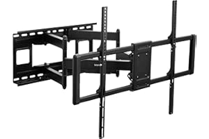 VIVO Wytrzymały przegubowy uchwyt ścienny do telewizora, 60 do 120 cali, do płaskich i zakrzywionych ekranów LCD, uchwyt obrotowy z przedłużonym ramieniem, maks. VESA 900 x 600 mm, czarny,