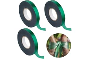 Notoke 3 Rollen Grün Floristenband, Selbstklebend Floristenkrepp, PVC Pflanzenband, 12mm x 45m pro Rolle, 135m Gesamt, für Bouquet Blumen, DIY Kunsthandwerk, Terrassenpflanzen