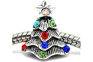Charm Buddy 3D Crystal Christmas Tree Charms Bead Fit Silver Charm Bracelets Jewellery