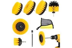 MXTIMWAN 8 Pièces Brosse Nettoyage Perceuse Set, Brosse Rotative Perceuse Nettoyage, Brosse Visseuse Électrique pour Baignoire, Cuisine, Sol, Carreaux, Tapis (Perceuse Non Incluse)