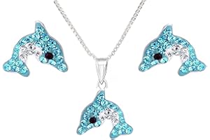 FIVE-D Kinder Ohrringe Delfin aus Kristall 925 Sterling Silber im Schmucketui