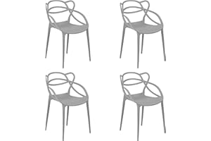 Totò Piccinni Sedia INFINITY EYE in Polipropilene Moderna Design Impilabile (Grigio, 4)