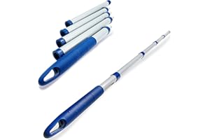 mojoliving Längenverstellbarer Besenstiel mit Gewinde aus Metall als Harkenstiel Teleskop Pool Schrubber | Besen Stiel Rasenharke Teleskopstange Ø 24 mm