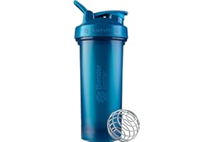 BlenderBottle Classic V2 Shaker Bottle with Stainless Steel Ball, For Protein Shakes, Dishwasher Safe, 830ml, Ocean blue