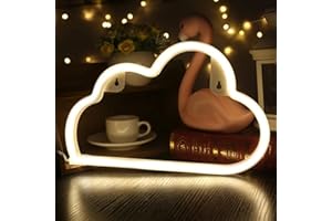 QIAOFEI Néon LED Cloud Sign Décor Léger, Décor Mural Pour Noël, Fête D'anniversaire, Chambre D'enfants, Salon, Décoration de Fête de Mariage (blanc chaud)