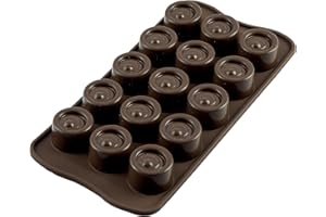silikomart | SCG04 Moule en Silicone pour chocolats VERTIGO, antiadhésif, 15 chocolats, Lot de 1 Moule pour sucreries, Easy Choc 3D, Ø 28 h 20 mm, Made in Italy