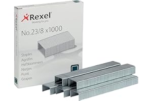 Rexel No.23/8 mm Heavy Duty Staples, For Stapling up to 40 Sheets, Use with Heavy Duty Staplers, Box of 1000, 2101054
