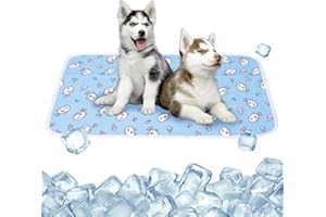 Jokureao Dog Cooling Mat, Durable Pet Cool Mat, 50x70cm Washable Self Cool Ice Silk Pad, No Need to Refrigerate Pet Cool Bed Dog Mat for Indoors Outdoors Car Summer Use