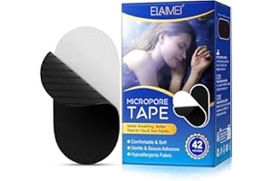 FROVETANI 42 Pezzi Ovale Cerotti per La Bocca per Dormire, Mouth Tape for Sleeping, Mouth Tape, Suppor to Anti-Russare, Migliora il Respirazione, Adesivo Delicato Riduce il Russare, Sonno, Sicuro (Nero)