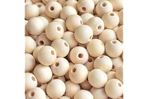 HZBAIYI 100Pcs Wooden Beads Natural Round Wood Beads Unfinished Loose Wooden Balls for DIY Craft Making Macrame Bead Wall Handmade Bracelet Jewellery Home Decorations (12mm)