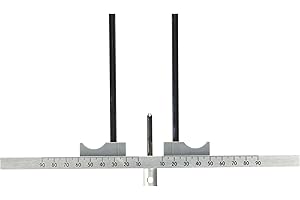 Marchesi 102204081 Zylindermesslehre, Messlehre für Profilzylinder zum Ermitteln der Einbaulängen, Aluminium Silber eloxiert