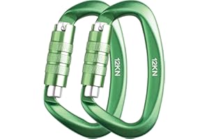 TRIWONDER Mosquetón con Cierre de Resorte 12kN Ganchos de Aluminio Forma en D Mosquetón de Alta Resistencia para Hamaca Gimnasio Camping Senderismo