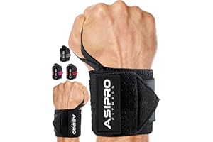 ASIPRO Straps Palestra Uomo & Donna Fascette Palestra per Stacchi Polsini Palestra Polsiere Palestra Cinghie Sollevamento Pesi Lifting Straps Wrist Wraps fasce Polsi Palestra Fasce Palestra Gym Straps