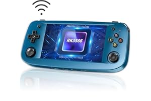 Anbernic RG503 Consoles de Jeux Portables, Console de Jeux Retro 4.95 Pouces écran Built-in 64G TF Card 4193 Games RK3566 Chip Linux System Support 5G WiFi/Bluetooth 4.2 (Blue)