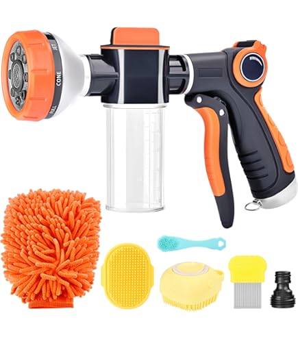 Pistolet à Mousse Pour Tuyau D'Arrosage - Réservoir Intégré, Réglable, Haute Pression - Idéal Pour Lavage Voiture & Jardin