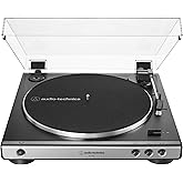 Audio-Technica AT-LP60X-GM Tam Otomatik Kayış Tahrikli Stereo D&ouml;ner Tabla, Gunmetal/Siyah, Hi-Fi, 2 Hız, Toz Kapağı, Anti-Rez