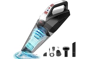 Hihhy Aspirateur à Main sans Fil, 9000Pa Aspirateur de Table avec lumière LED, Aspirateur Voiture 12.6V 120W, Aspirateur Mini pour Poils d'animaux, Cuisine, Bureau, Voiture