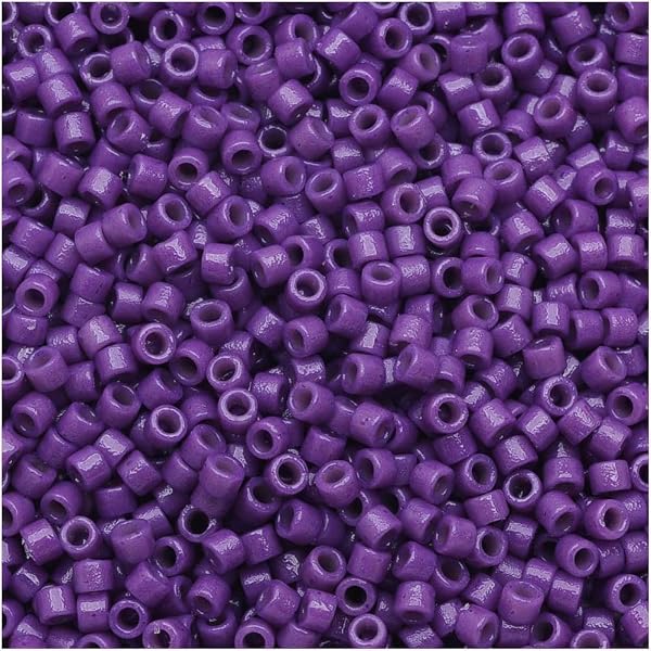 Perline Miyuki Rocailles Giapponesi 11/0 | Colore Cobalto Opaco | Tubo 23g Circa 2500 Perle | Per Bigiotteria - 5