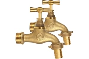 ASelected 1/2" Outdoor Garden Tap Garden Hose Brass Taps 2pcs Outdoor Brass Bib Taps for Watering Irrigation Hose Ends