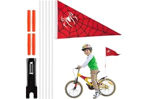 AhLmA Gagliardetto per Bicicletta Festoni per Bici Bandierina di Sicurezza per Bicicletta Flagpole per la Bicicletta da 150 cm con Staffa di Montaggio Adatto per rimorchi, Scooter o Kart