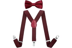 Kajeer Children Kids Braces Bow Tie Set - Adjustable Elastic Suspenders with Bowtie set for Boys & Girls